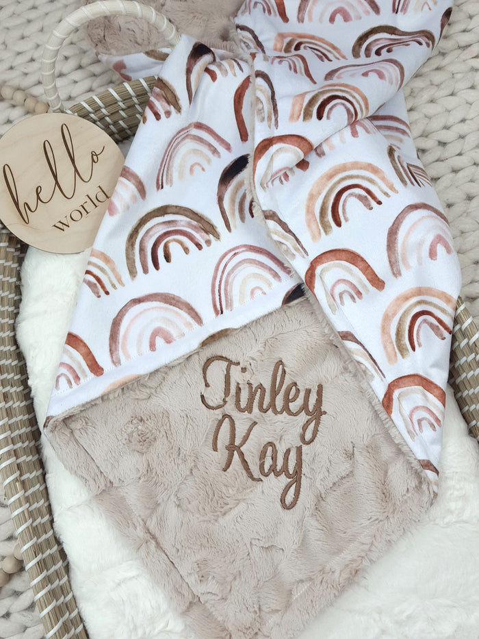 Rainbow Baby Blanket Personalized