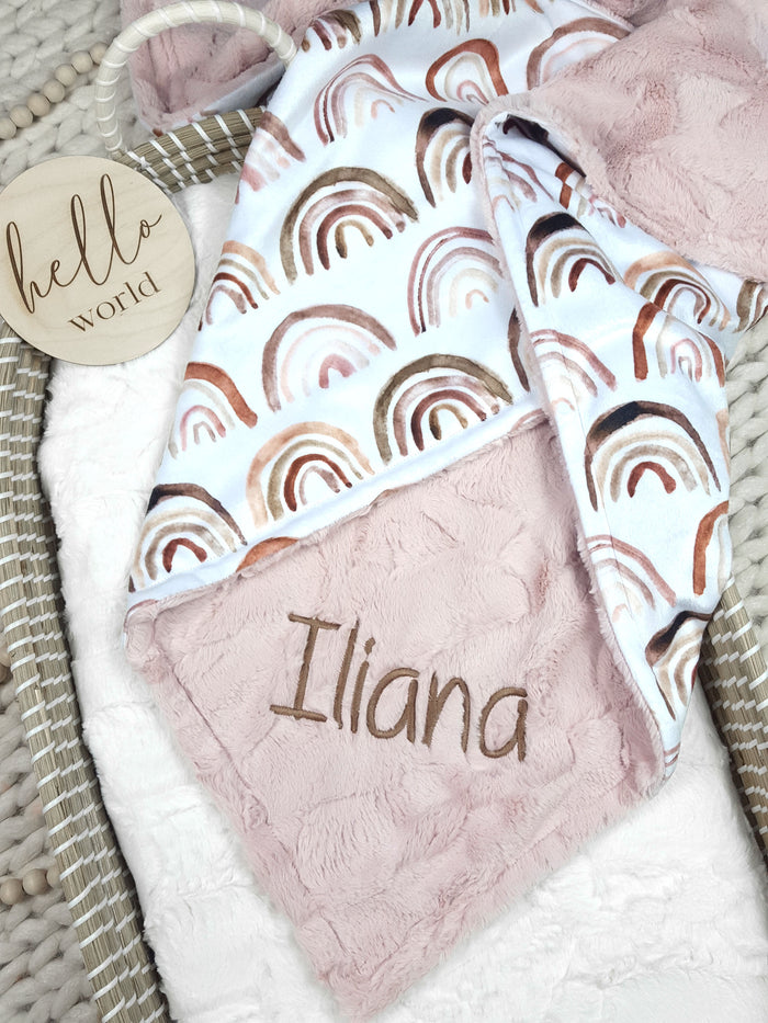 Rainbow Baby Blanket Personalized