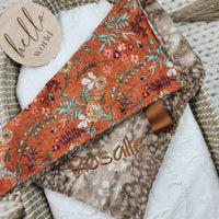 Copper Floral Baby Blanket Personalized