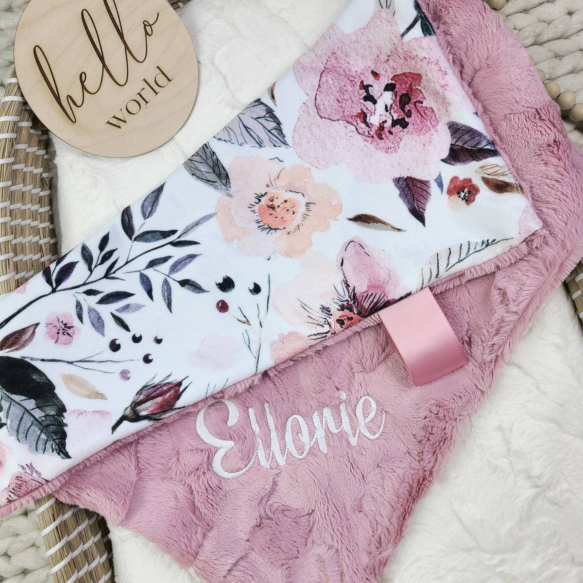 Rose Floral Lovey Blanket