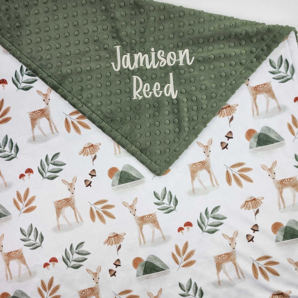 Woodland Fawn Baby Boy Blanket