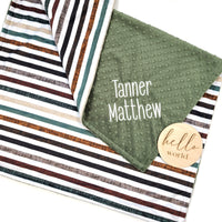 Linen Lines Boy Baby Blanket