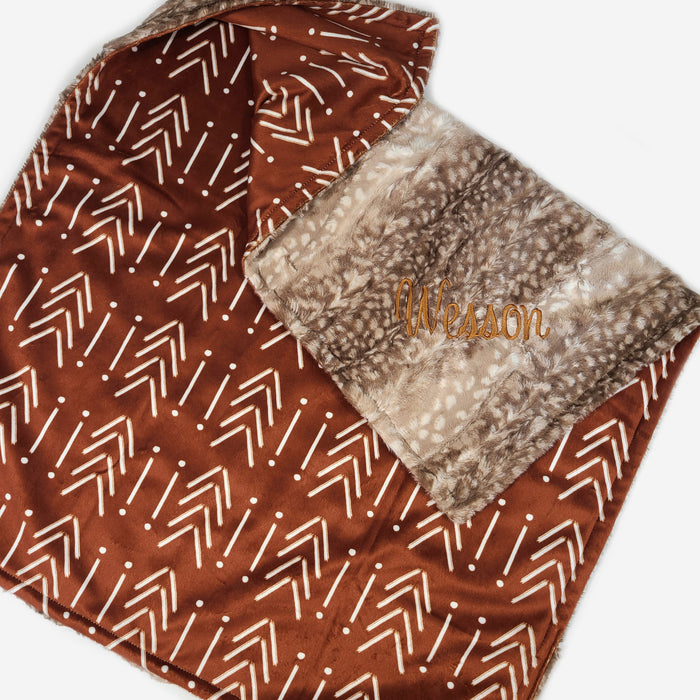 Copper Mudcloth Personalized Baby Blanket