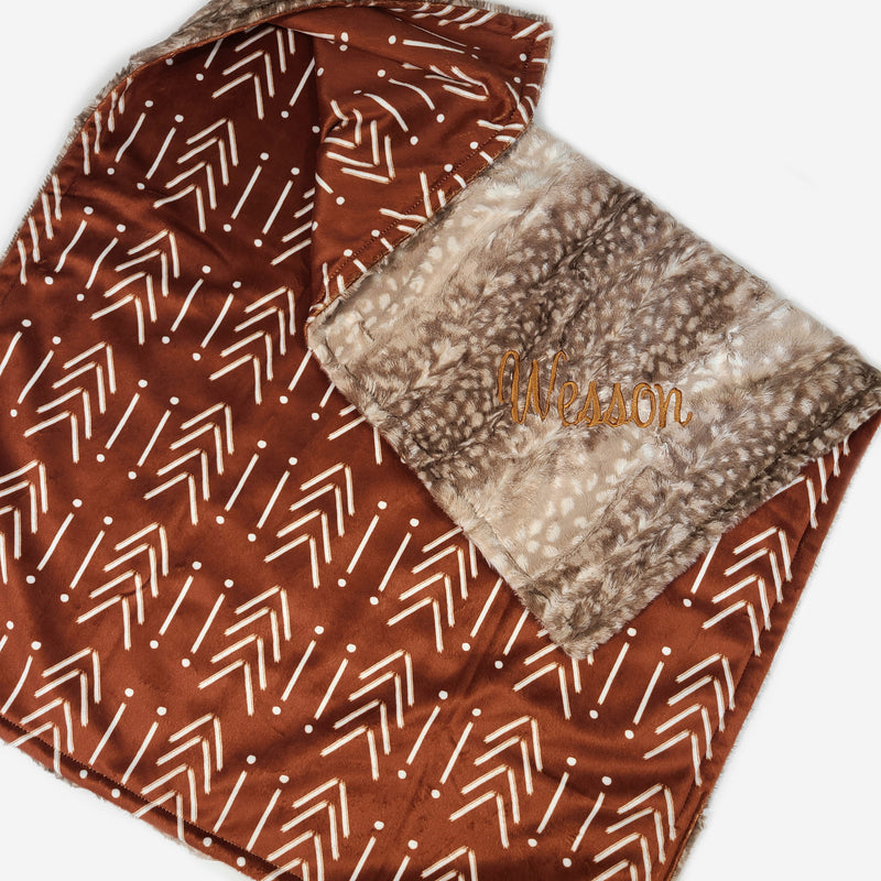 Copper Mudcloth Personalized Baby Blanket