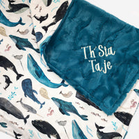 Personalized Whale Baby Blanket