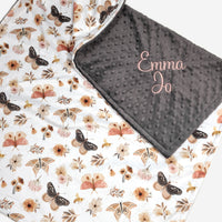 Personalized Butterfly Girl Baby Blanket