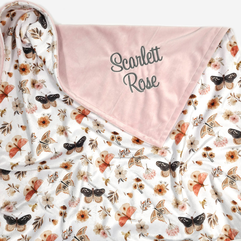 Personalized Butterfly Girl Baby Blanket