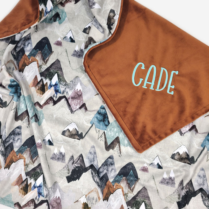 Ochre Mountain Minky Baby Blanket