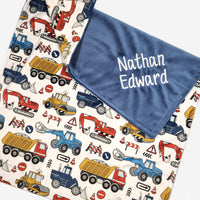 Personalized Construction Baby Blanket