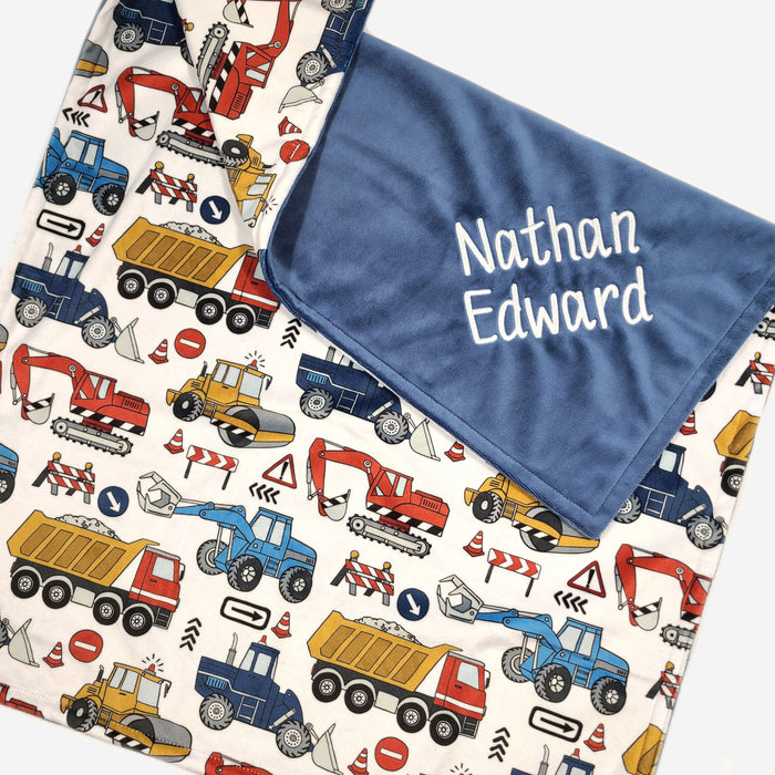 Personalized Construction Baby Blanket