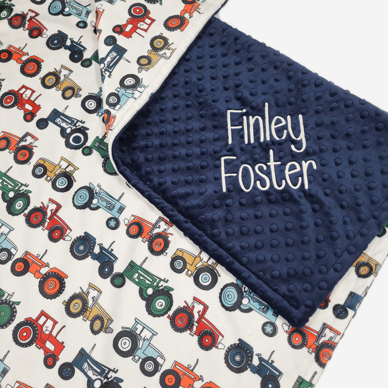 Vintage Tractor Baby Boy Blanket