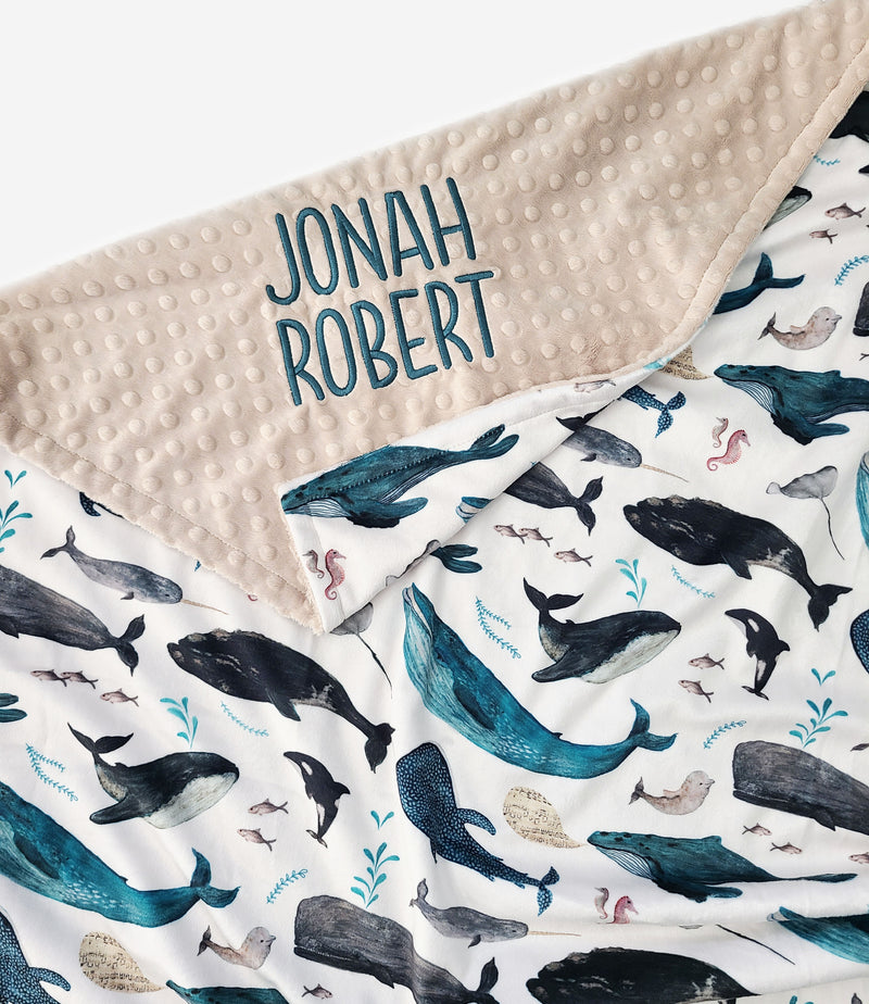 Personalized Whale Baby Blanket