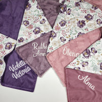 Dusty Purple Floral Baby Blanket for Baby Girl