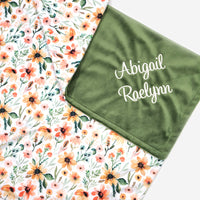 Sunflower + Wildflower Girl Baby Blanket
