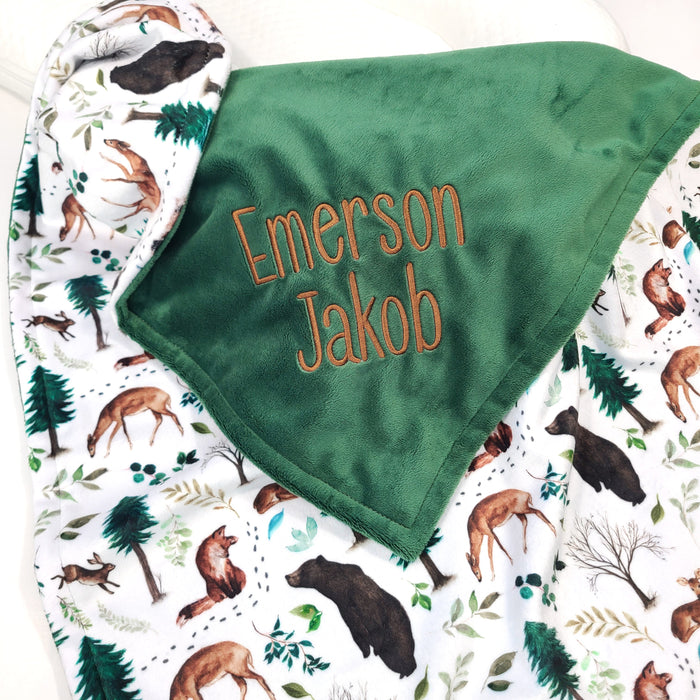 Forest Animals Woodland Baby Boy Blanket