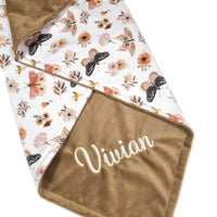 Personalized Butterfly Girl Baby Blanket