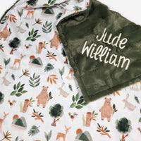 Woodland Animal Baby Boy Blanket