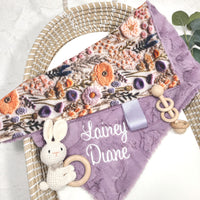 Faux Embroidered Floral Lovey Blanket