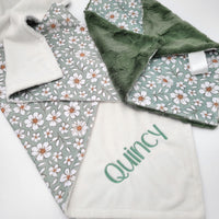 Personalized Baby Blanket Girl - Sage Floral Blanket