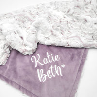 Personalized Baby Blanket - Snowy Owl & Elderberry Smooth