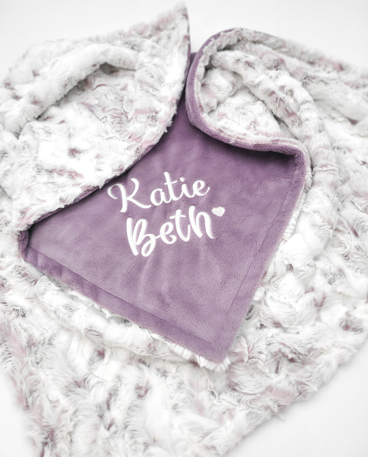 Personalized Baby Blanket - Snowy Owl & Elderberry Smooth