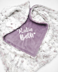 Personalized Baby Blanket - Snowy Owl & Elderberry Smooth