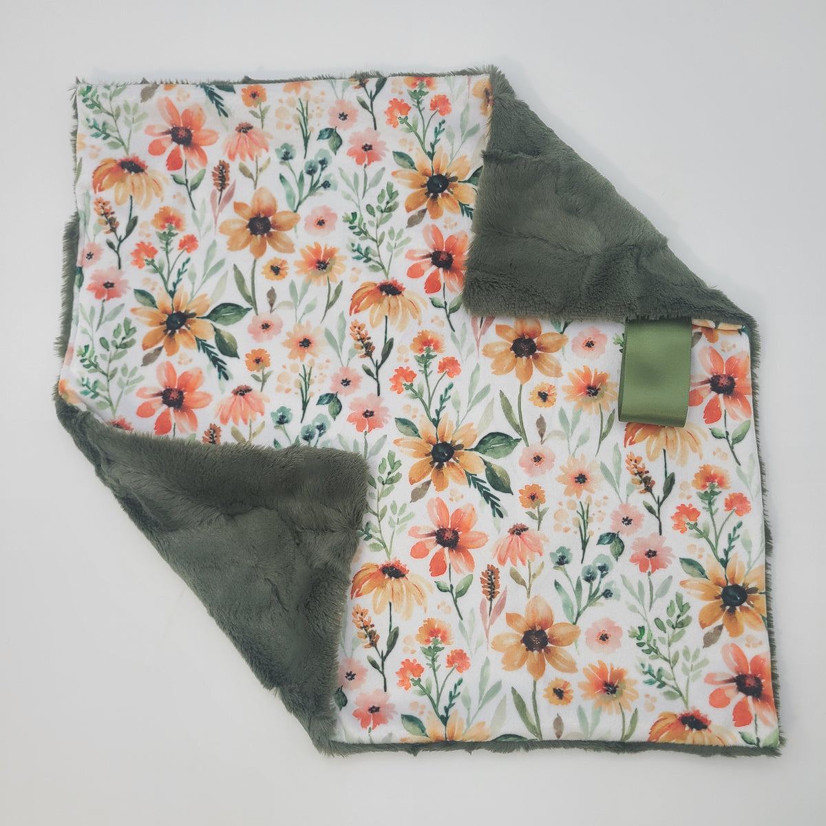 Sunflower lovey with chive hide backing