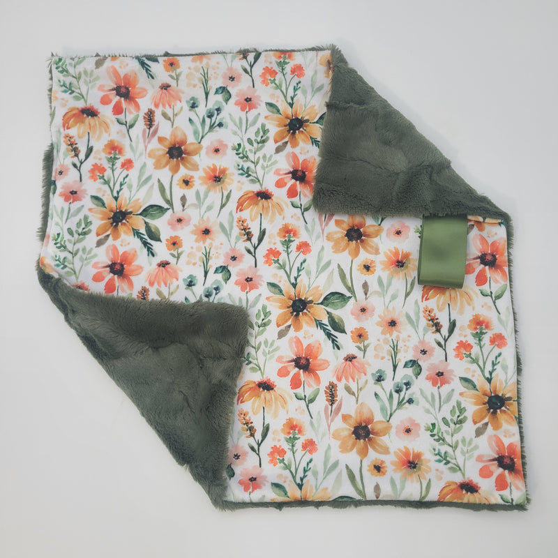 Sunflower lovey with chive hide backing