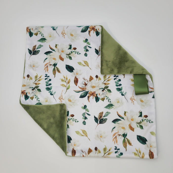 Neutral floral lovey with cactus smooth backing