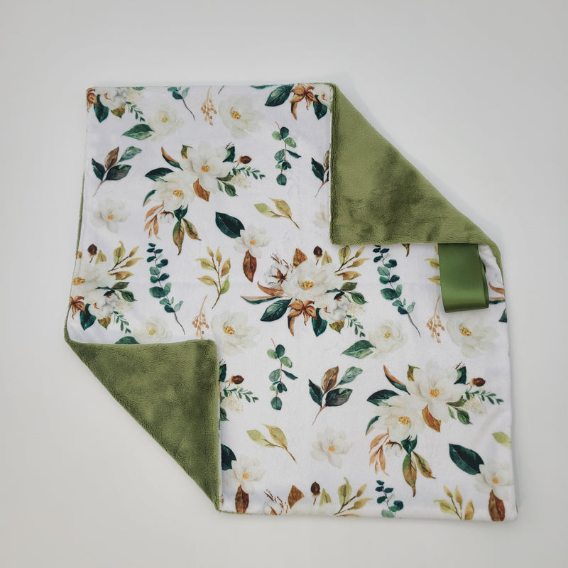 Neutral floral lovey with cactus smooth backing