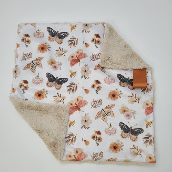 Butterfly lovey with champagne hide backing