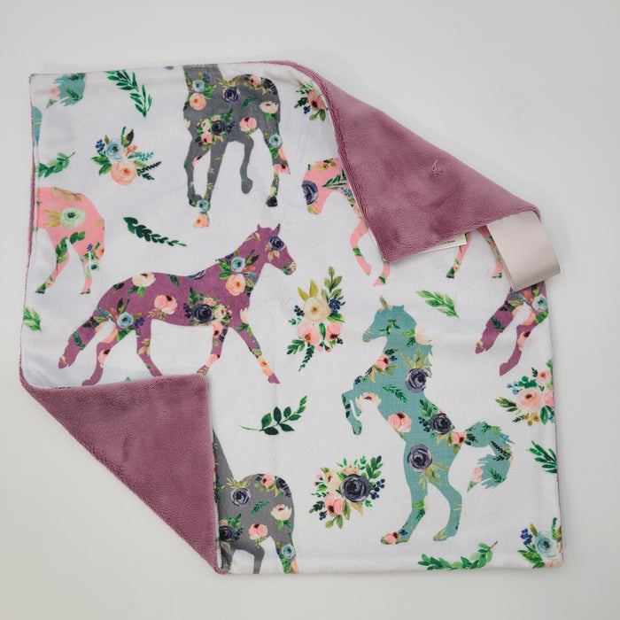 Floral horse lovey with wildrose smooth backing
