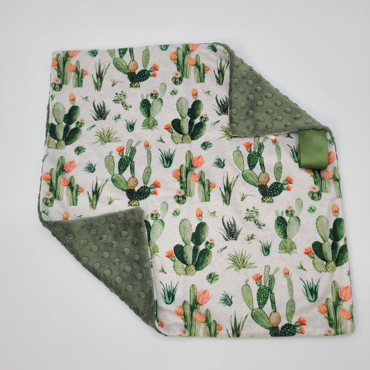 Cactus lovey with chive dot backing
