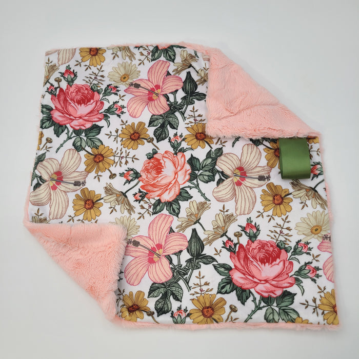 Floral lovey with shell hide