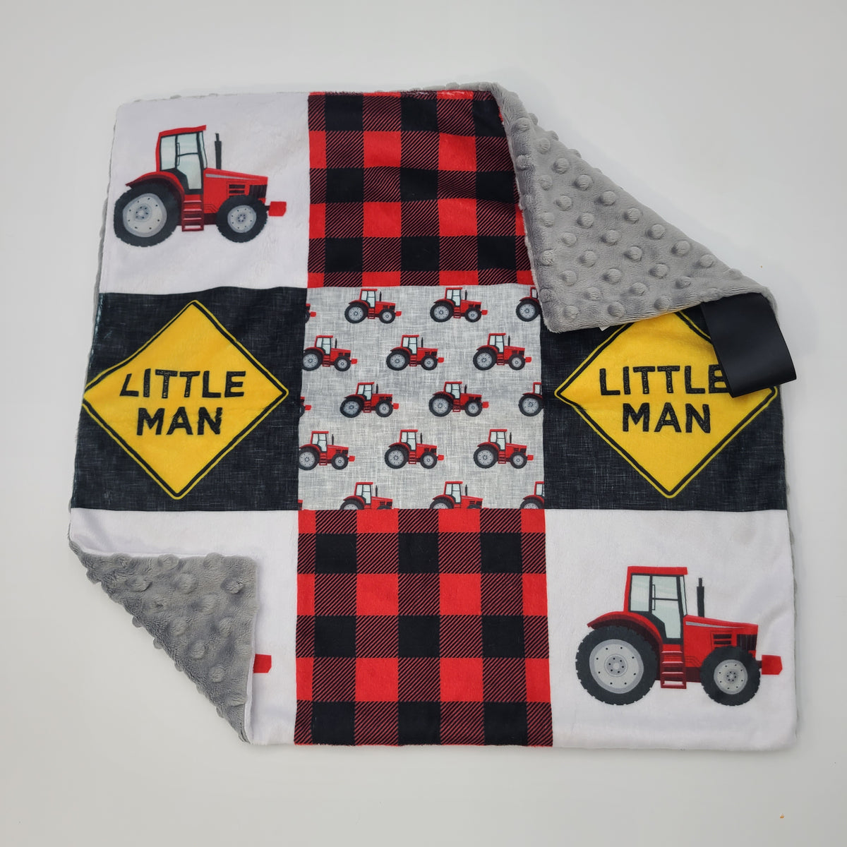 Little man lovey silver dot backing