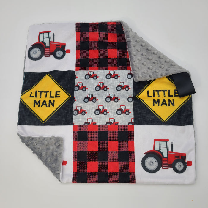 Little man lovey silver dot backing