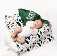 Forest Animals Woodland Baby Boy Blanket