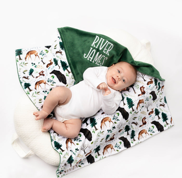 Forest Animals Woodland Baby Boy Blanket