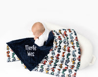 Vintage Tractor Baby Boy Blanket