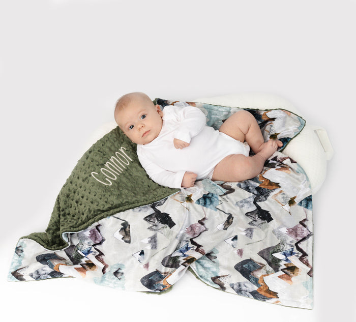 Ochre Mountain Minky Baby Blanket