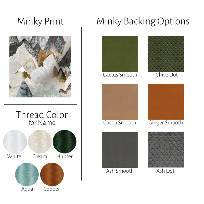 Ochre Mountain Minky Baby Blanket