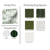 Green Herringbone Personalized Baby Boy Blanket