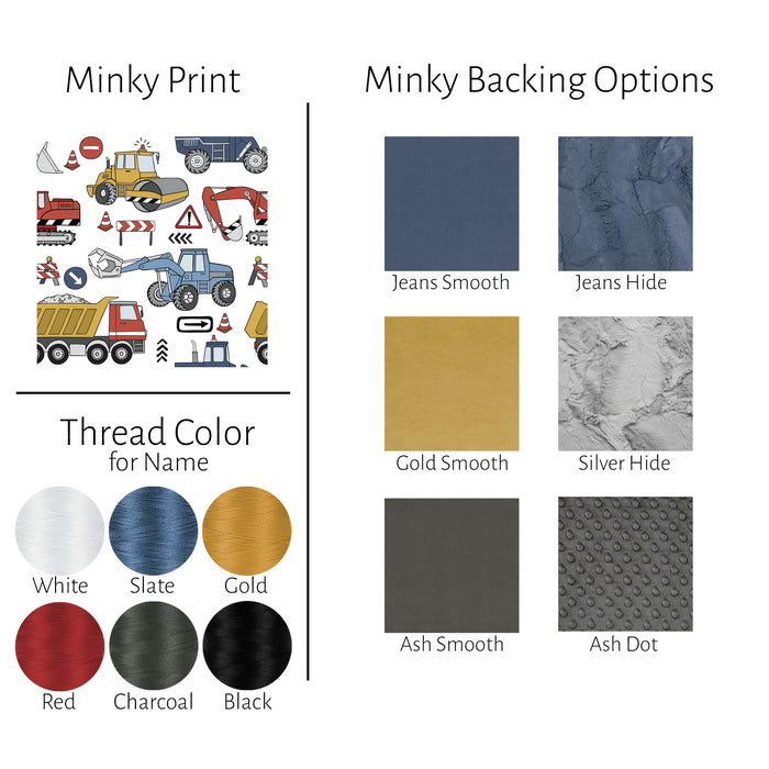 Personalized Construction Baby Blanket