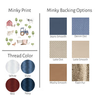 Farm Baby Blanket - Boy Minky Blanket