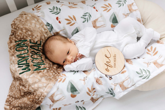 Woodland Fawn Baby Boy Blanket