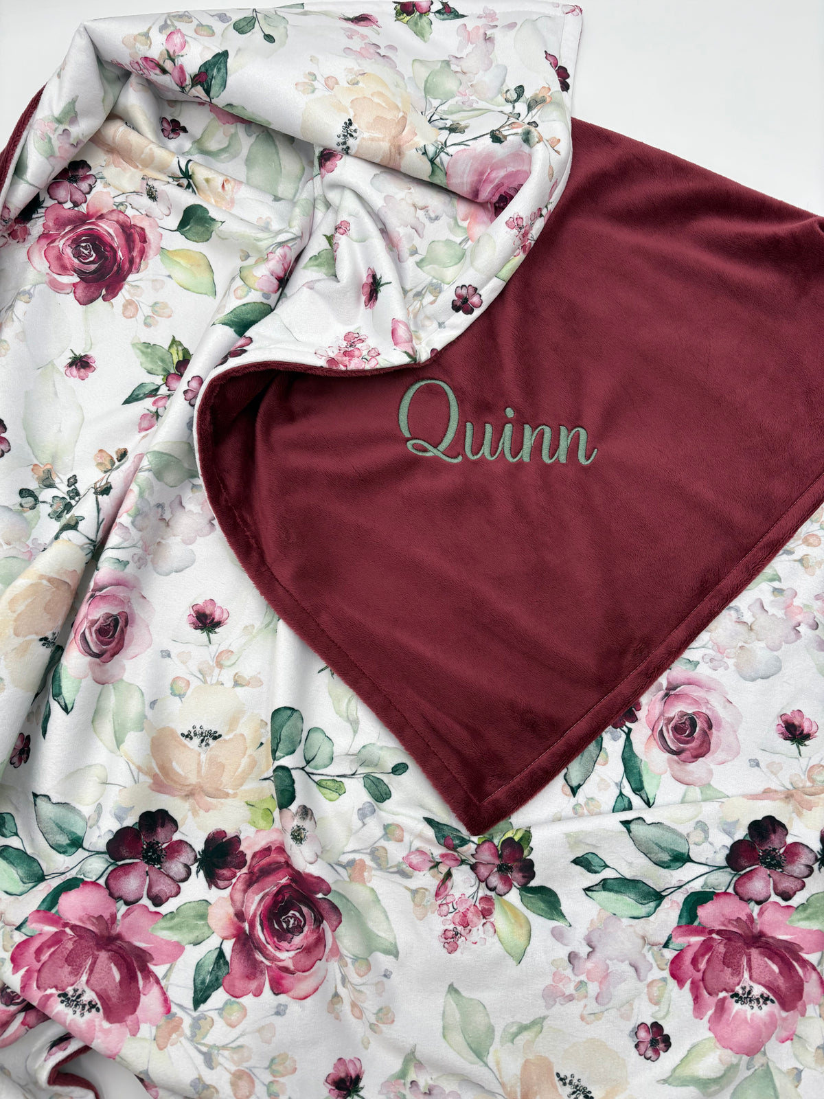 Hadley Floral Personalized Girl Baby Blanket