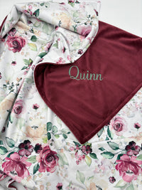 Hadley Floral Personalized Girl Baby Blanket
