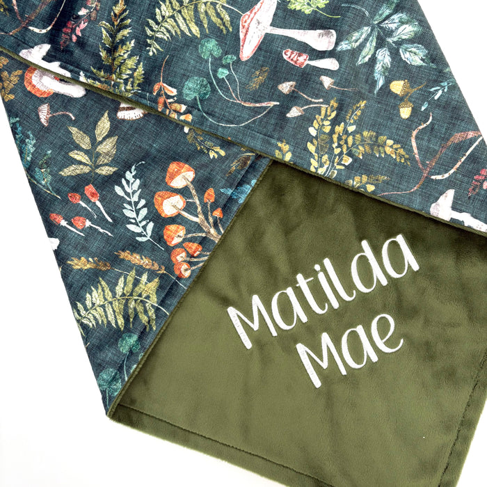Personalized Mushroom Crib Blanket