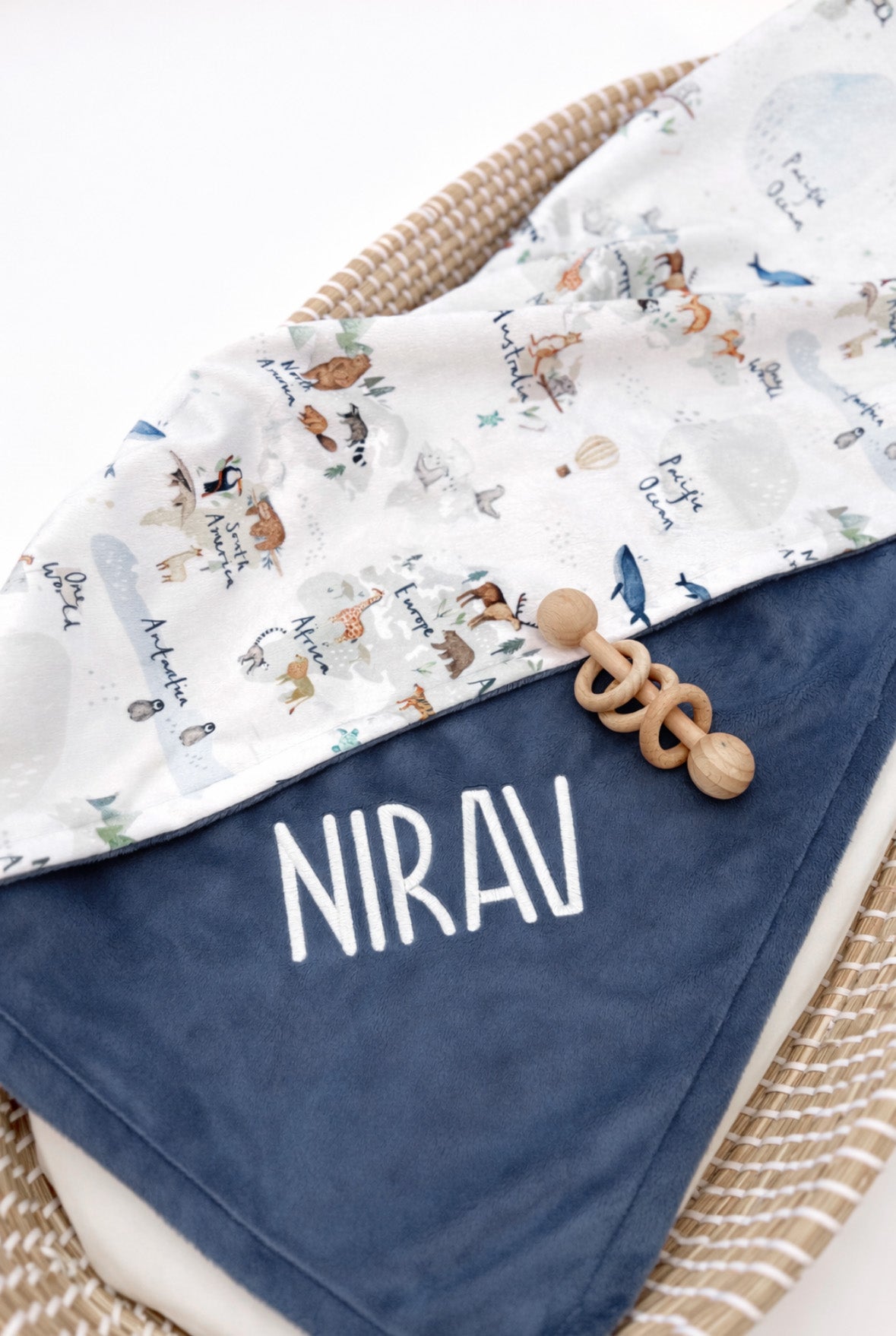World Map Boy Crib Blanket