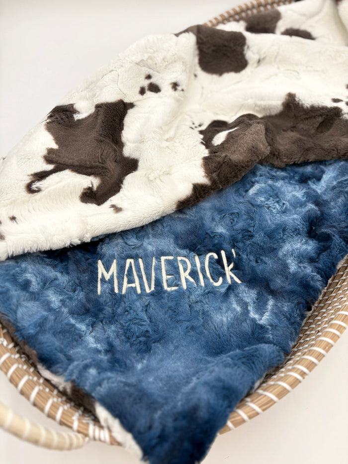 Western Crib Blanket - Cowhide